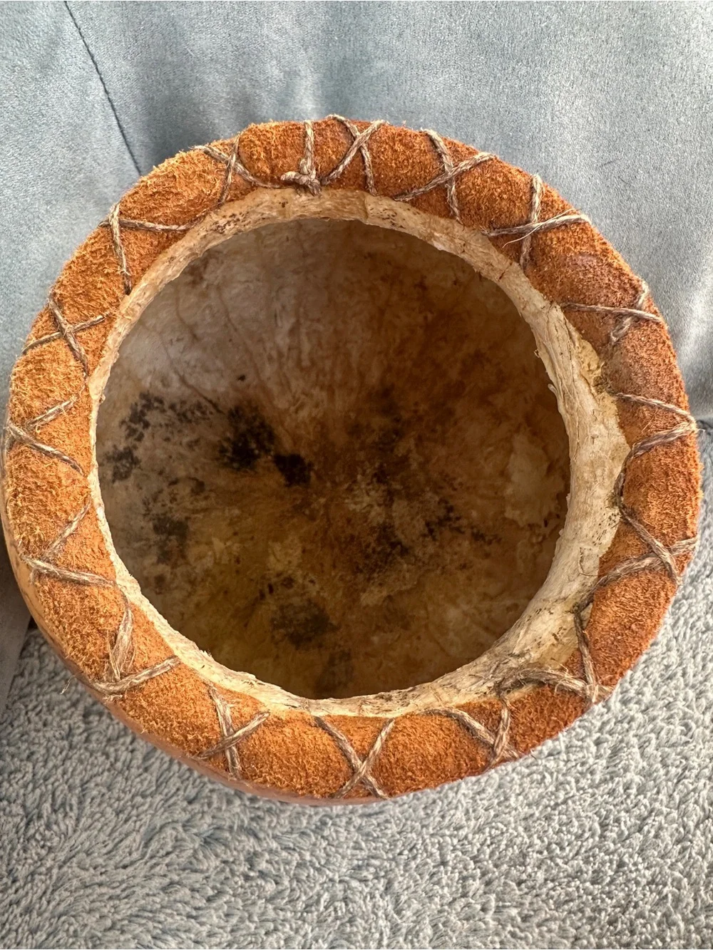 Handcrafted Brown Gourd Vase - Decorative Home Accent